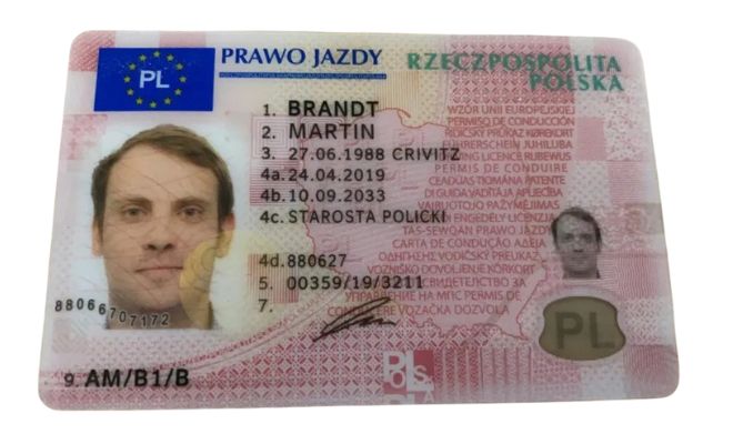 Polish Driving License Example